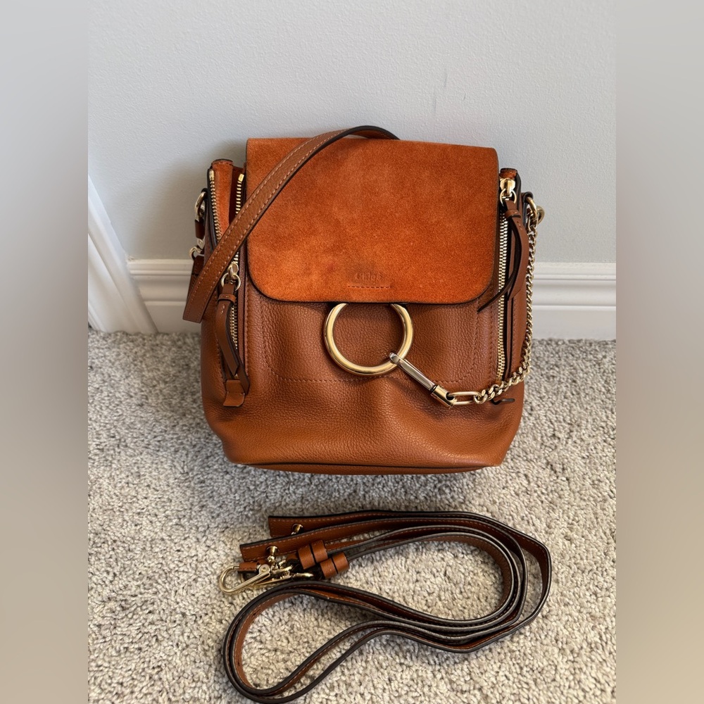 Chloe Faye authentic small leather backpack